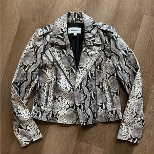 NWOT BB Dakota Vegan Leather Snakeskin Print Jacket, Size Small